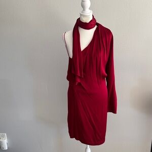 Wayf One Shoulder Dress in Red